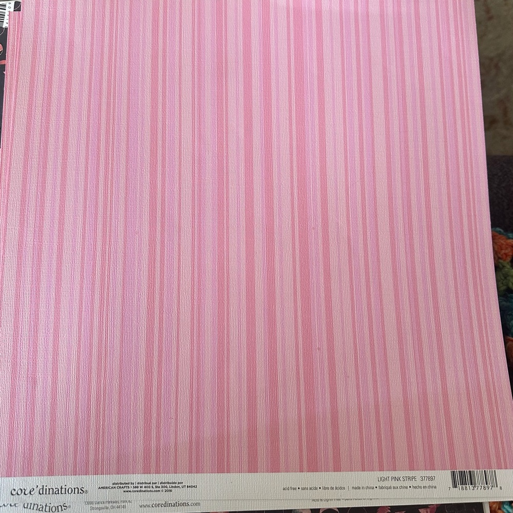 Core'dinations Core Basics Patterned Cardstock 12"X12"-Light Pink Stripe